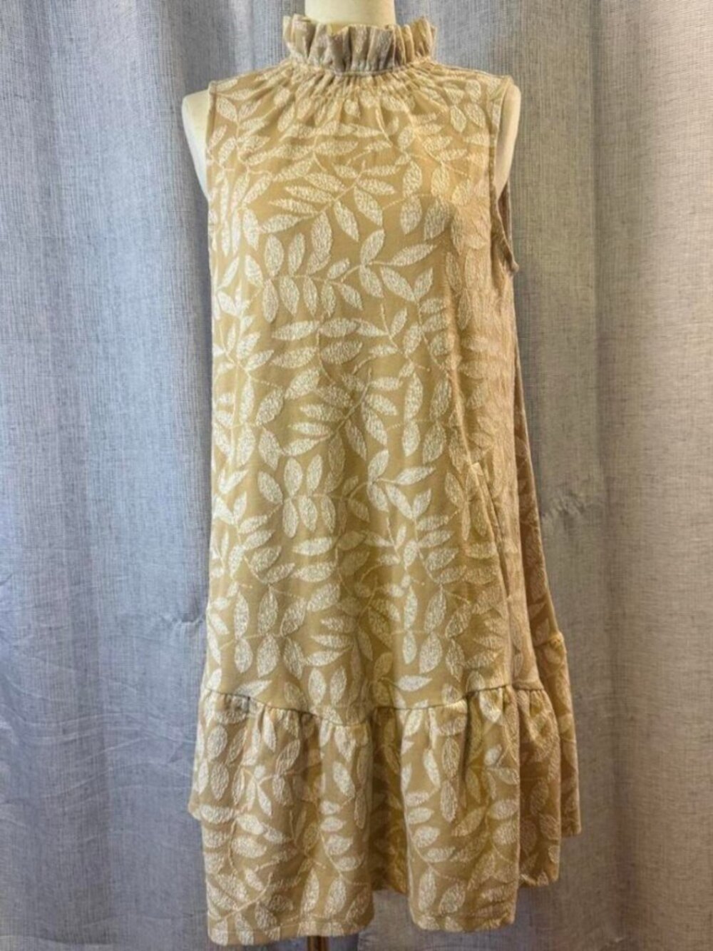 Women's Tan and Yellow Dress